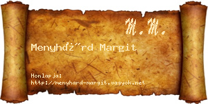Menyhárd Margit névjegykártya
