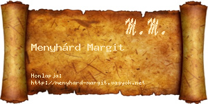 Menyhárd Margit névjegykártya